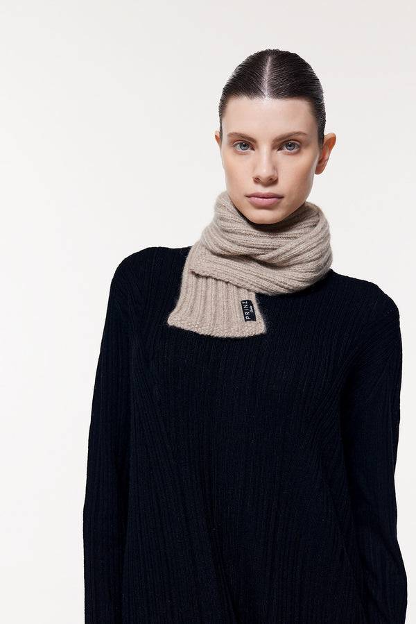 Prinz Berlin Kaschmir Kurzschal Hand Knit Beige Fabrikverkauf