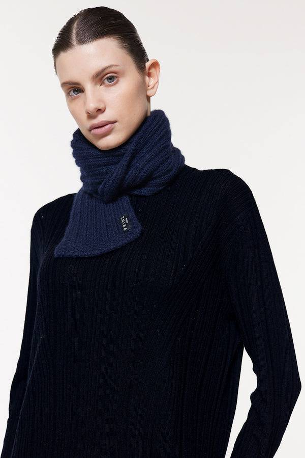 Prinz Berlin Kaschmir Kurzschal Hand Knit Dunkelblau Meist gekauft
