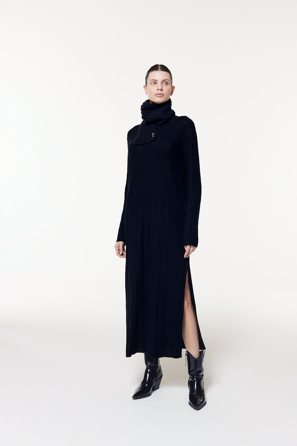 Prinz Berlin Kaschmir Kurzschal Hand Knit Schwarz Rabatt