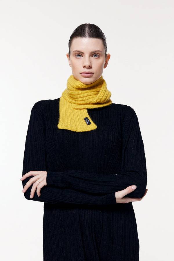 Prinz Berlin Kaschmir Kurzschal Hand Knit Gelb Verkauf