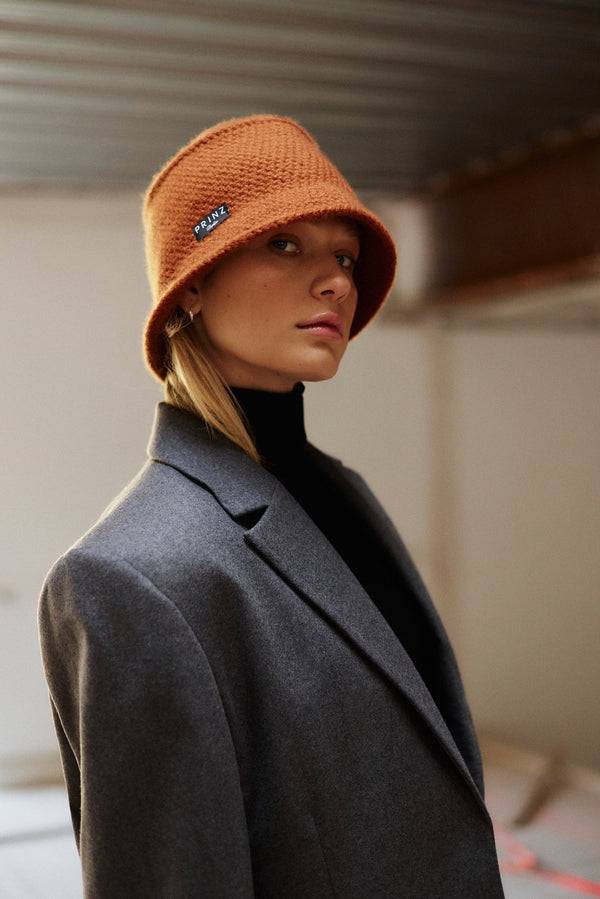 Prinz Berlin Kaschmir Bucket Hat Hand Crochet Karamell Angebote