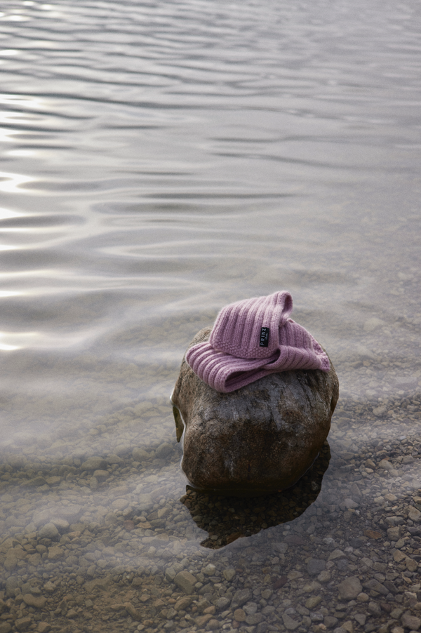Prinz Berlin Kaschmir Kurzschal Hand Knit Rosa Fabrikverkauf