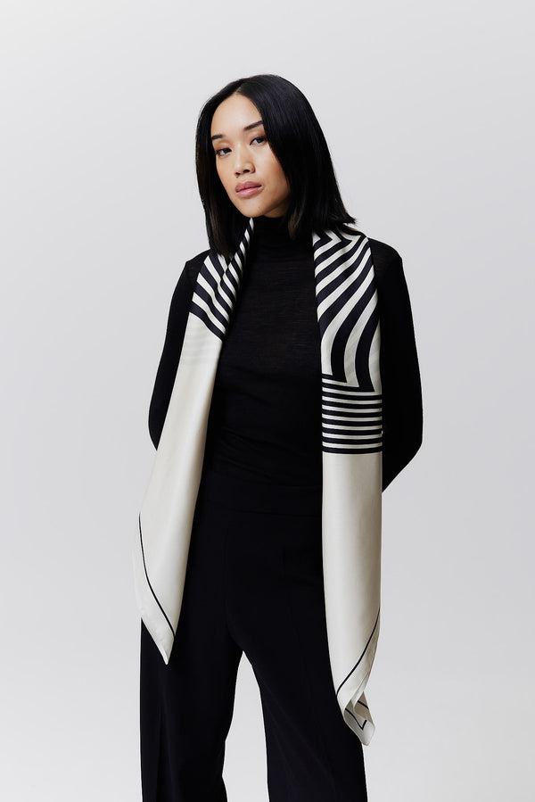 Prinz Berlin Seidentuch Swirl 123 Off-White Verkauf