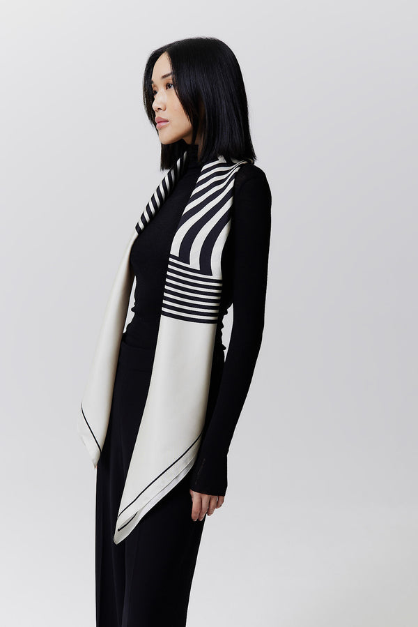 Prinz Berlin Seidentuch Swirl 123 Off-White Verkauf