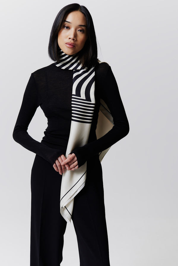 Prinz Berlin Seidentuch Swirl 123 Off-White Verkauf