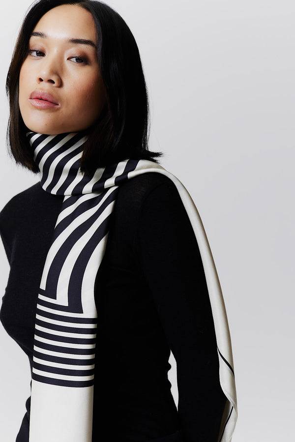 Prinz Berlin Seidentuch Swirl 123 Off-White Verkauf