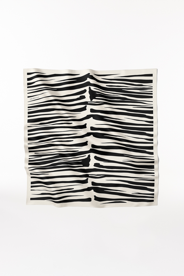Prinz Berlin Seidentuch Zebra 123 Schwarz Neueste Mode