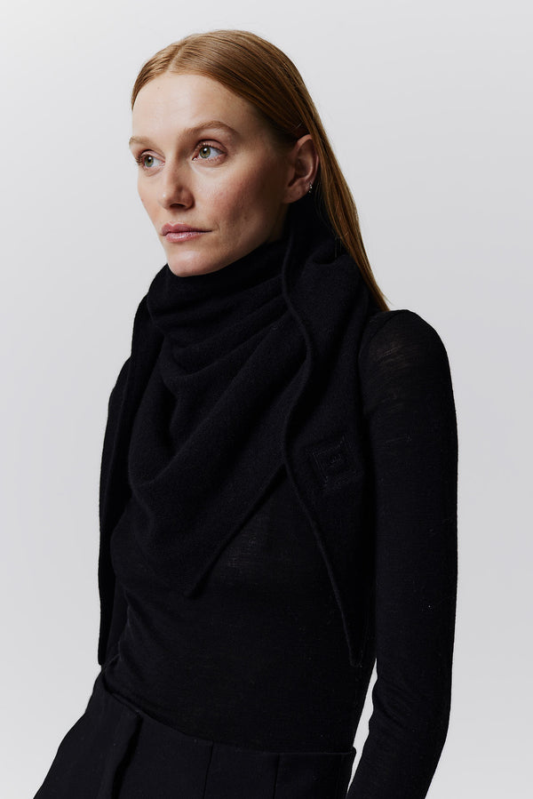 Prinz Berlin Kaschmir Triangle Fine Knit Schwarz