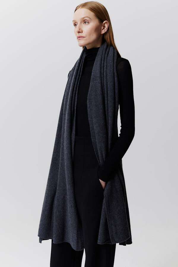 Prinz Berlin Kaschmir Schal Fine Knit Graphit Auslauf
