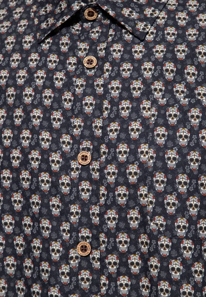Queen Kerosin Langarmhemd «Calavera» Angebote
