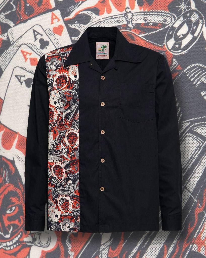 Queen Kerosin Panel Hemd «Rockabilly» Schlussverkauf