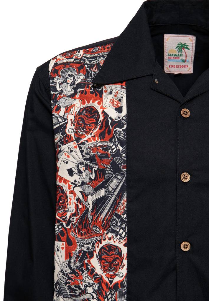 Queen Kerosin Panel Hemd «Rockabilly» Schlussverkauf