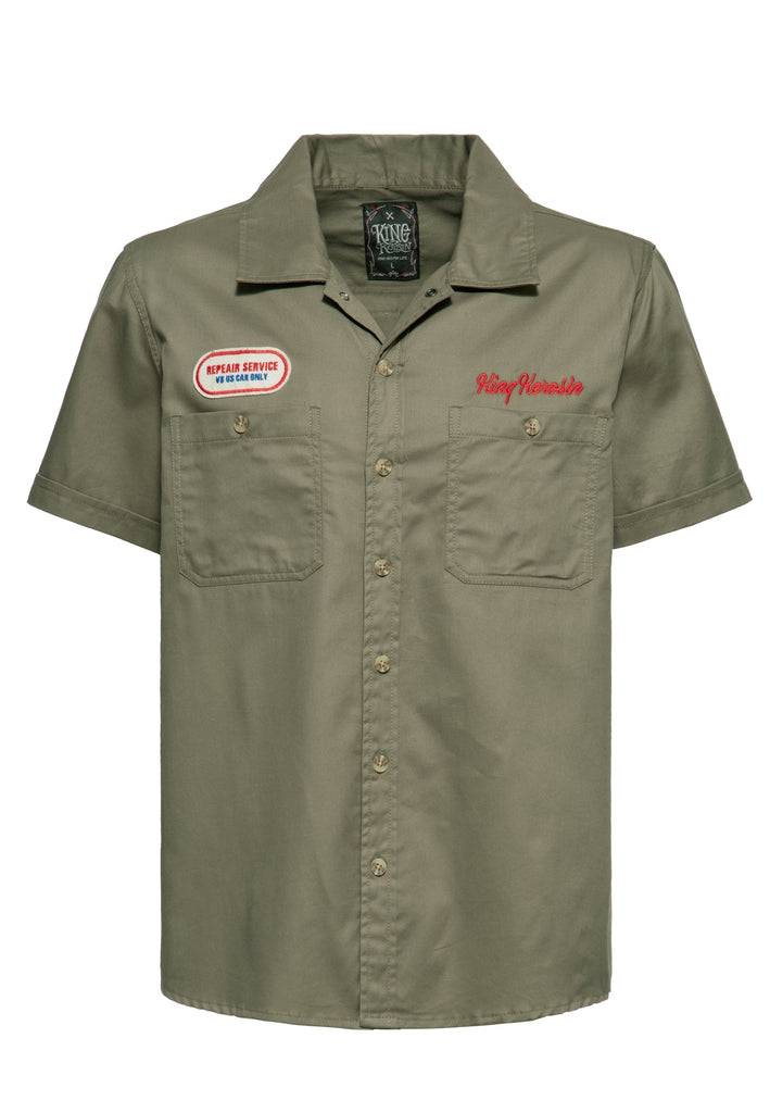 Queen Kerosin Workwear Hemd «Speed Kings» Fabrikverkauf