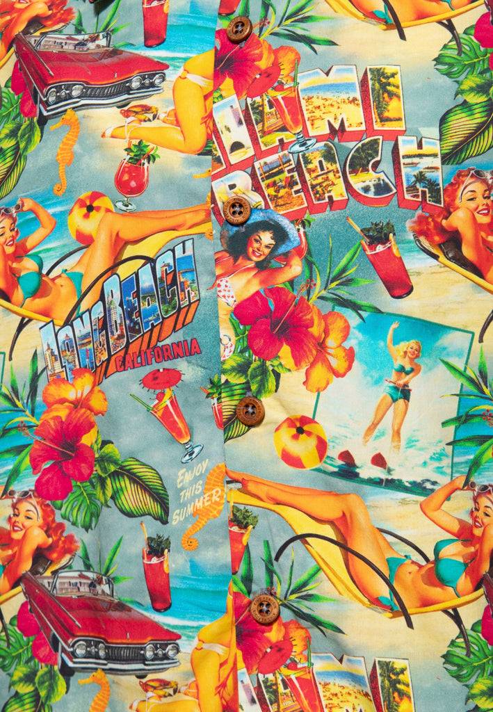 Queen Kerosin Hawaiihemd «Miami & Long Beach» Hotsell