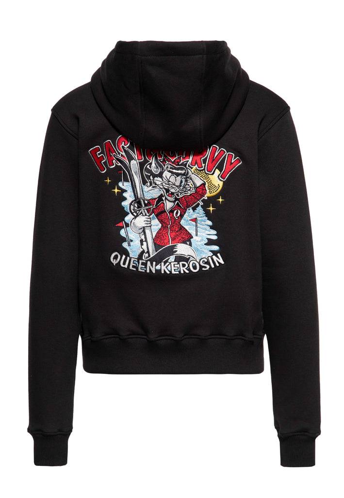 Queen Kerosin Kapuzensweatjacke «Fast & Curvy» Online