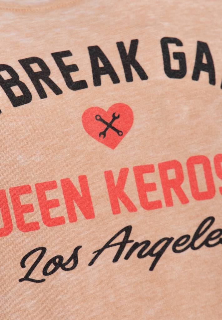 Queen Kerosin Enzym Wash T-Shirt «Heartbreak Garage» Outlet