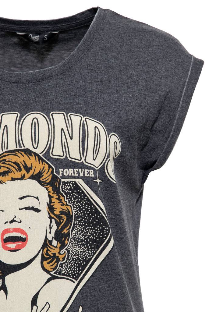 Queen Kerosin Enzym Wash T-Shirt «Diamonds» Angebote