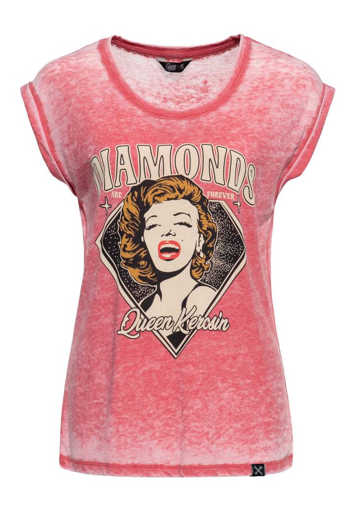 Queen Kerosin Enzym Wash T-Shirt «Diamonds» Angebote