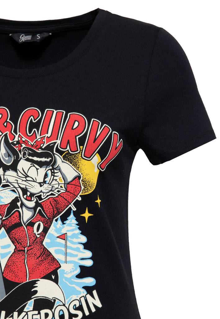 Queen Kerosin T-Shirt «Fast & Curvy» Schlussverkauf