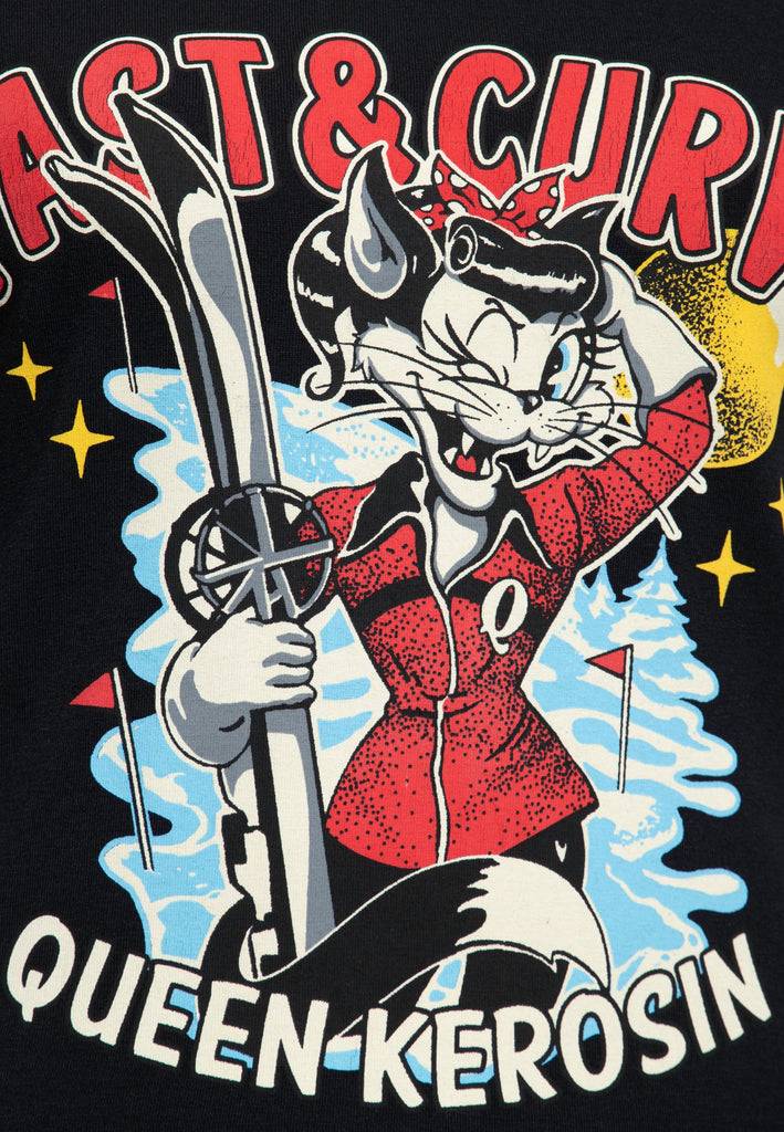 Queen Kerosin T-Shirt «Fast & Curvy» Schlussverkauf