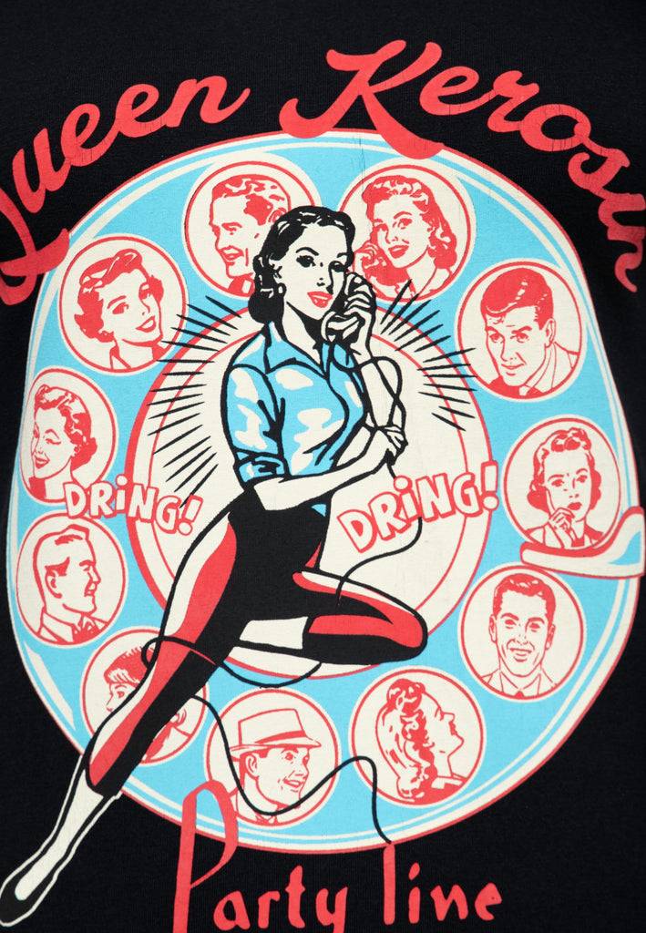 Queen Kerosin T-Shirt «Party Line» Fabrikverkauf
