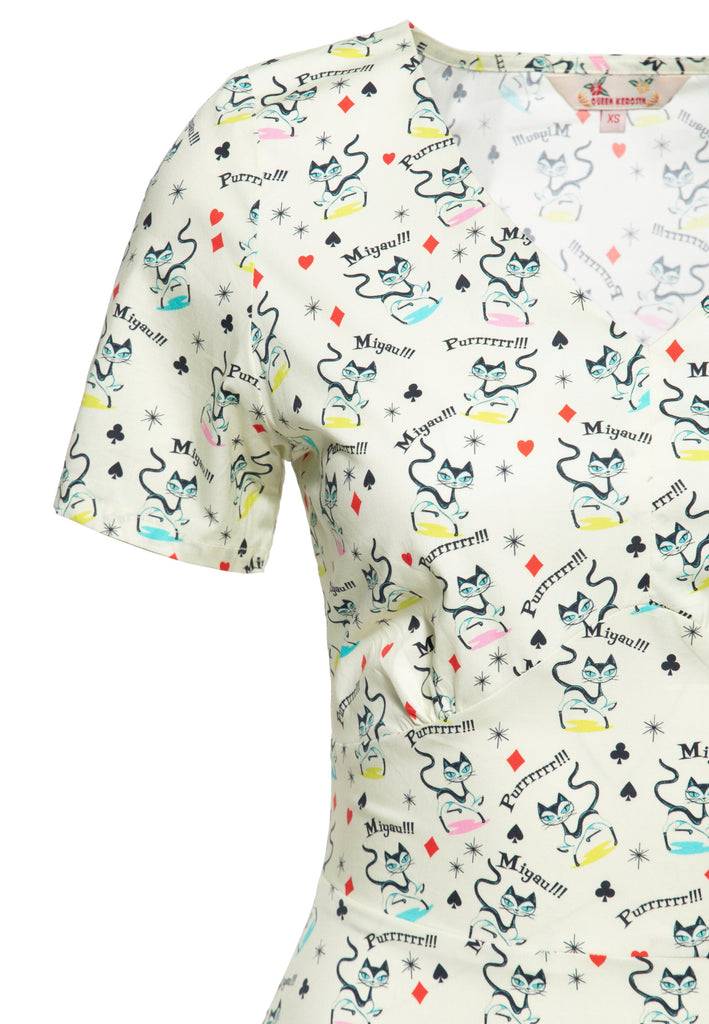 Queen Kerosin Swingkleid «Retro Cats» Meist gekauft