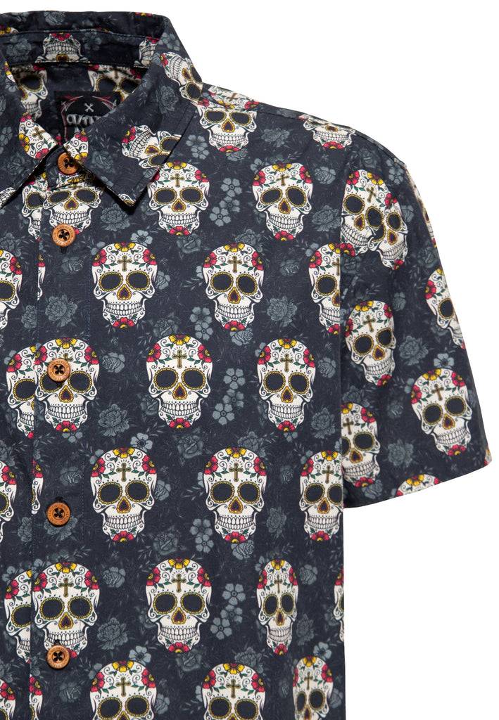 Queen Kerosin Hemd «Calavera» Bestseller