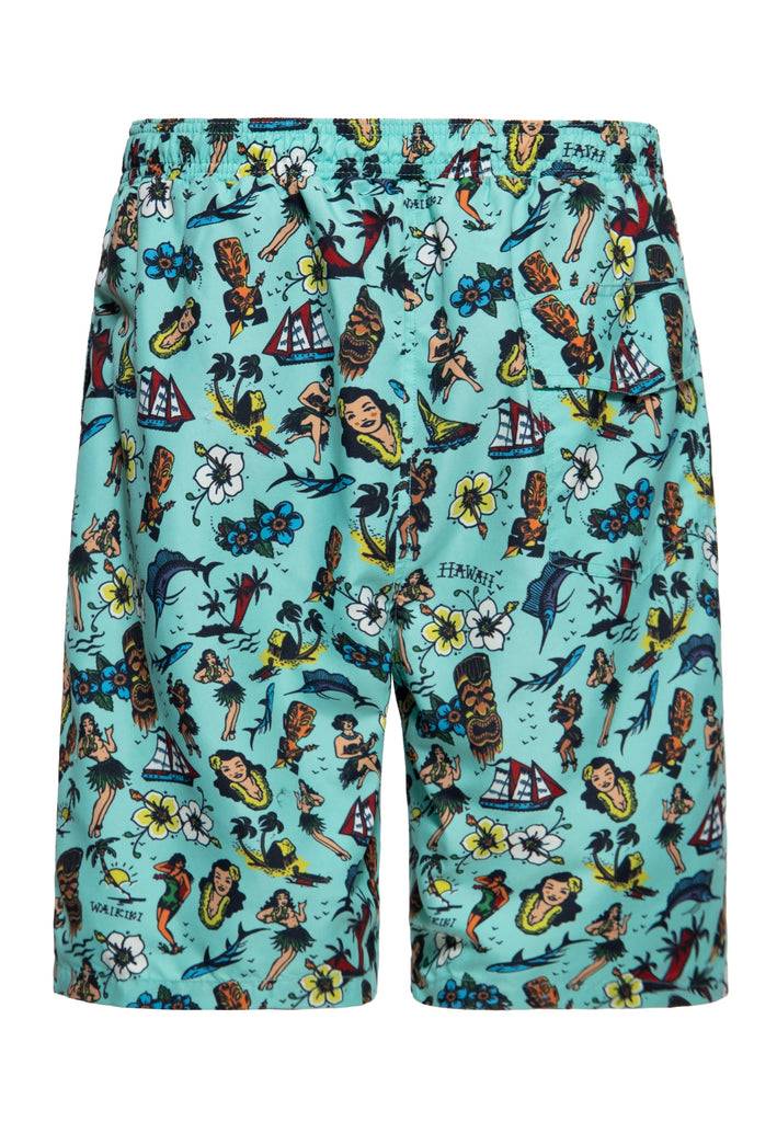 Queen Kerosin Badeshorts «Hawaii» Schlussverkauf