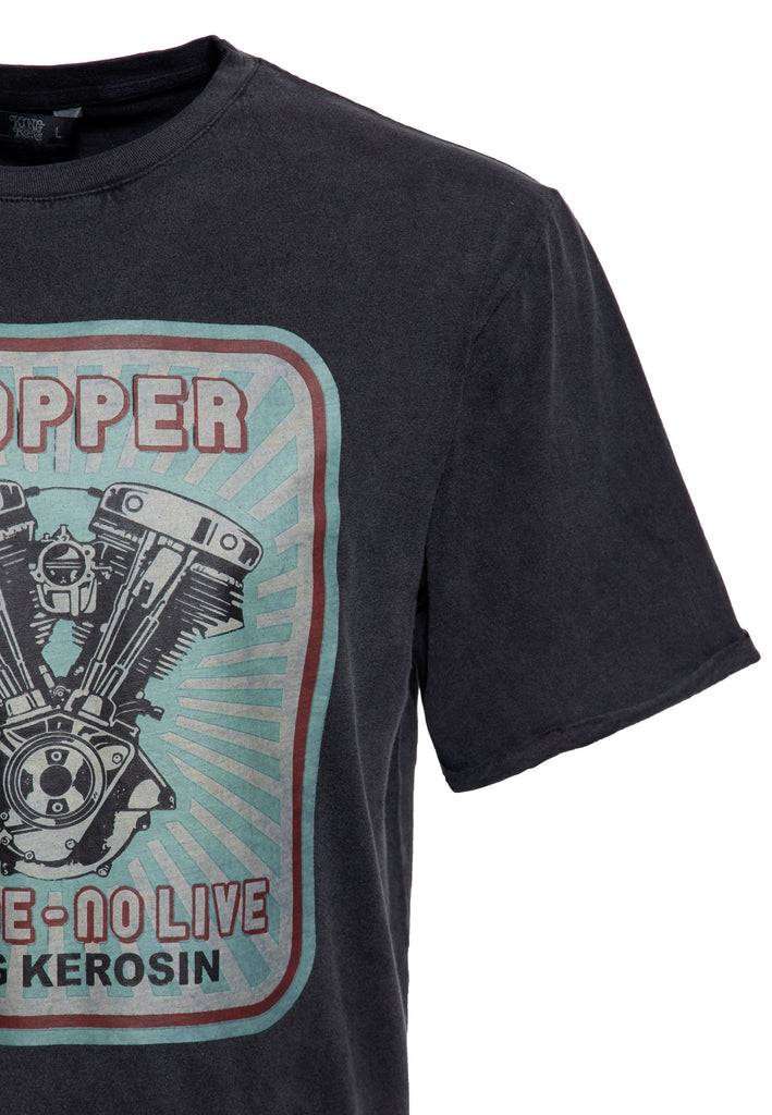 Queen Kerosin Acid-Washed T-Shirt «No Ride No Life» Meist gekauft