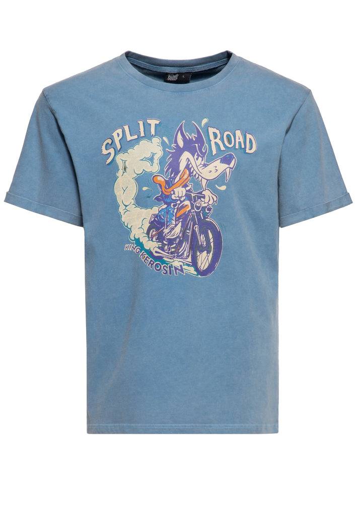 Queen Kerosin Acid-Washed T-Shirt «Split The Road»