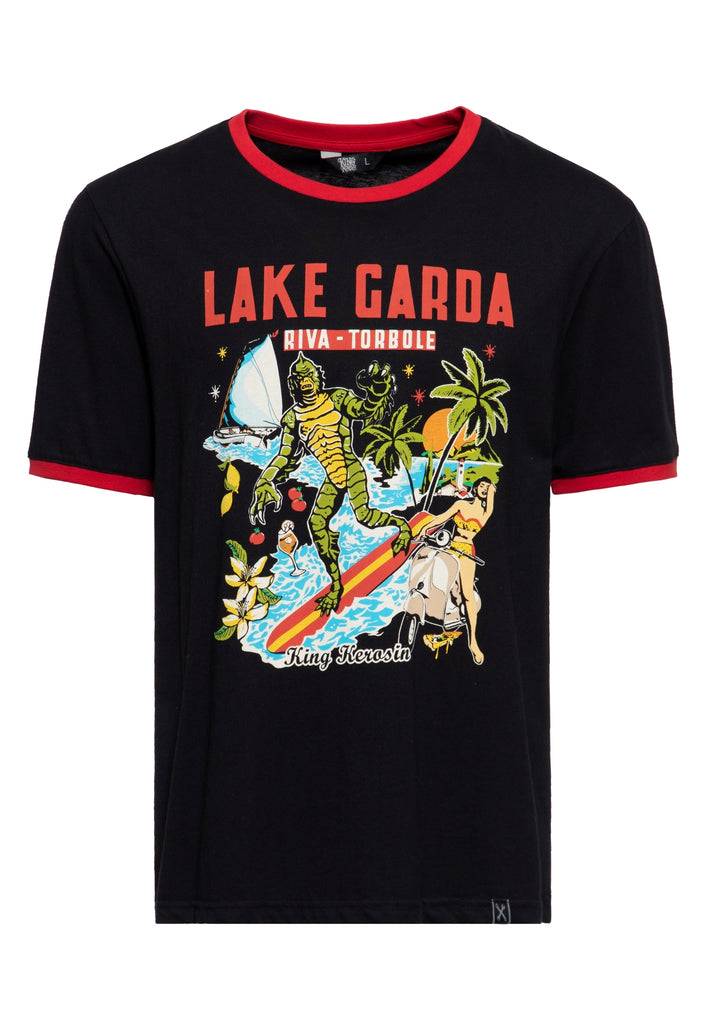 Queen Kerosin Ringer T-Shirt «Lake Garda» im Angebot