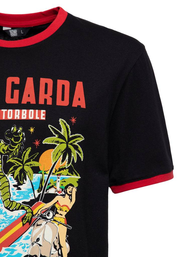 Queen Kerosin Ringer T-Shirt «Lake Garda» im Angebot