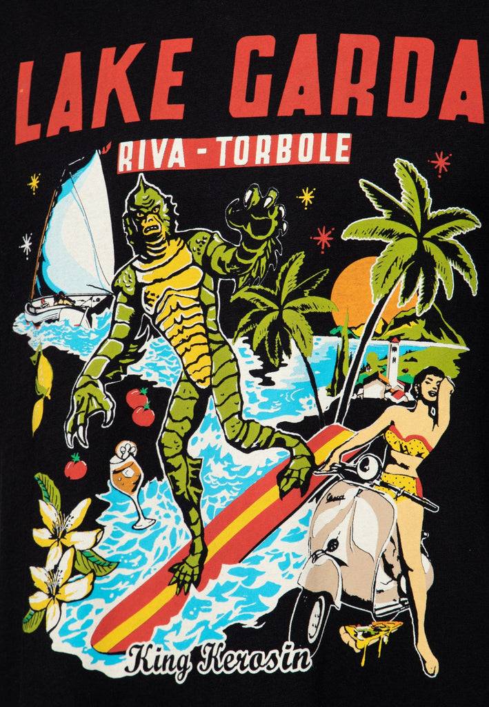 Queen Kerosin Ringer T-Shirt «Lake Garda» im Angebot