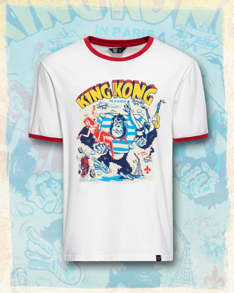 Queen Kerosin Ringer T-Shirt «Paris»