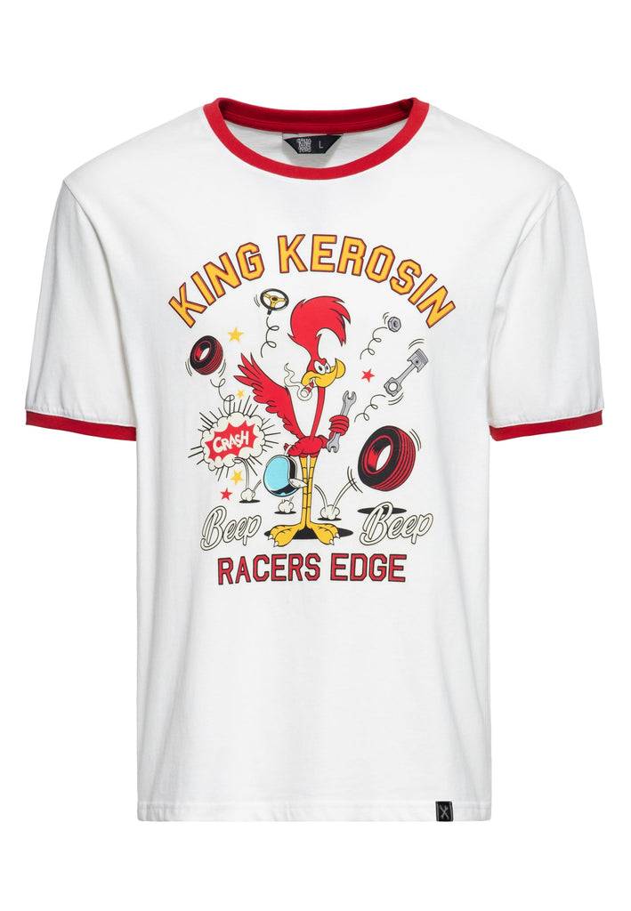 Queen Kerosin Ringer T-Shirt «Beep Beep» Fabrikverkauf