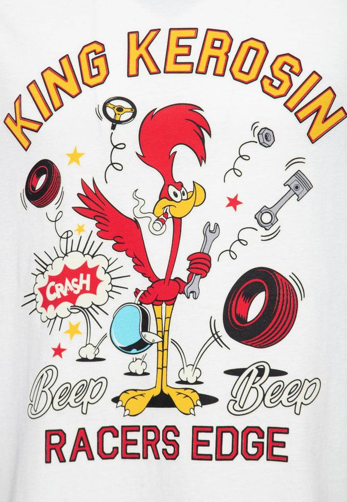Queen Kerosin Ringer T-Shirt «Beep Beep» Fabrikverkauf