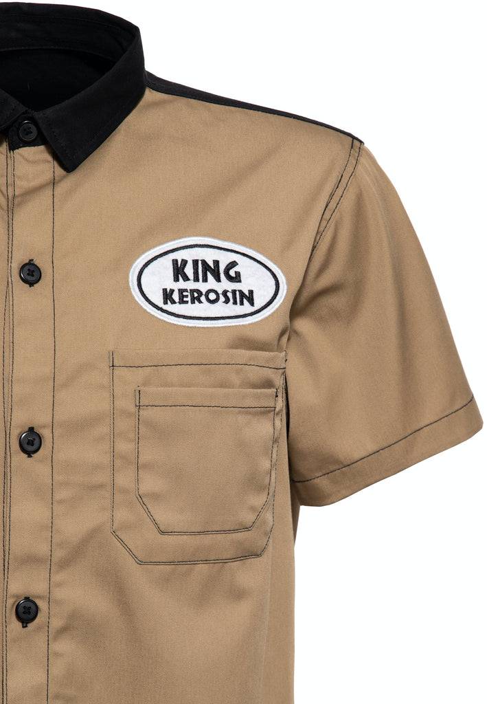 Queen Kerosin Workwear Kurzarm Hemd «All You Need is Beer» Osterangebot