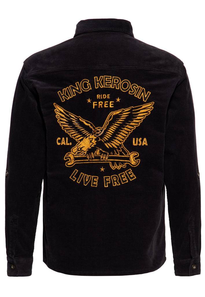 Queen Kerosin Workwear Hemd «Ride Free Live Free» Schlussverkauf