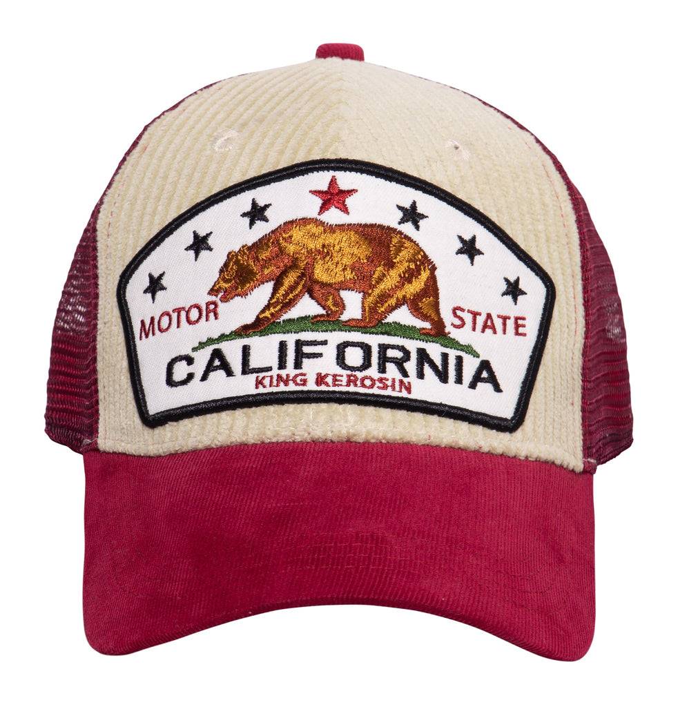 Queen Kerosin Trucker Cap mit Cord «California Bear» Blitzverkäufe
