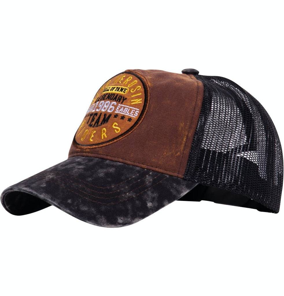 Queen Kerosin Trucker Cap mit Enzymwash und Stickerei «Legendary Team»