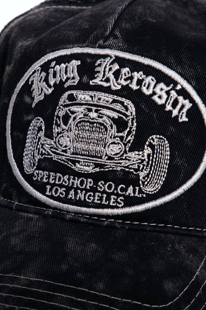 Queen Kerosin Trucker Cap mit Stickerei in der Front und Enzymwash «Speedshop SoCal» Hotsell