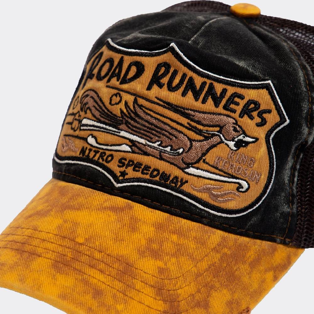 Queen Kerosin Trucker Cap im Used-Look «Road Runners» Blitzverkäufe
