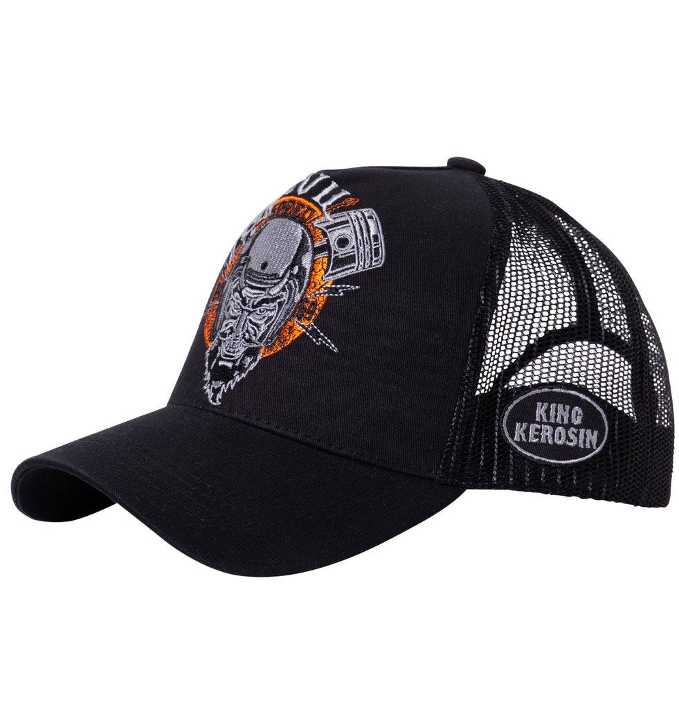 Queen Kerosin Trucker Cap mit rebellischer Front-Stickerei «Devil Speed» Hotsell