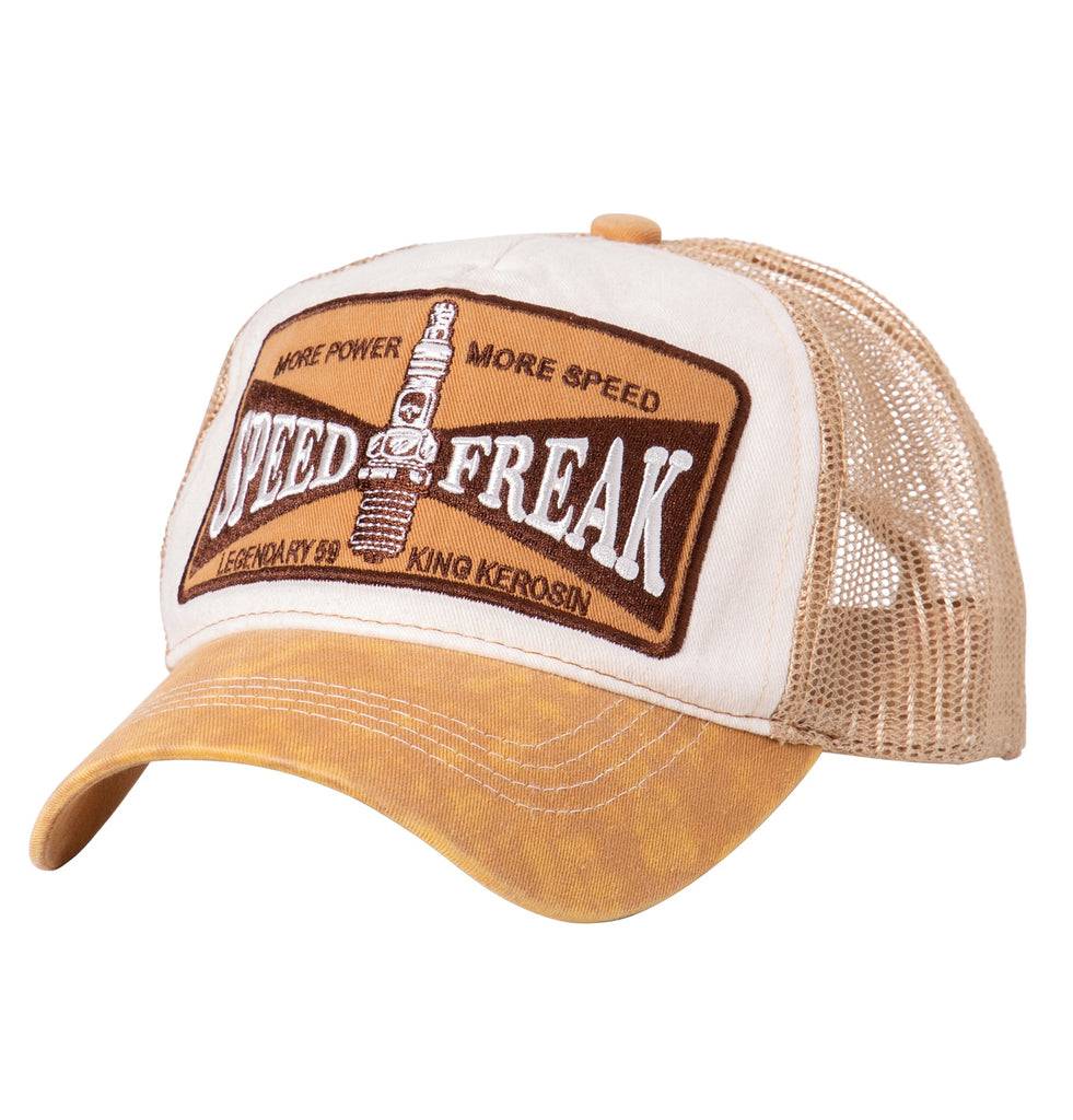 Queen Kerosin Trucker Cap in Used-Optik «Speed Freak»
