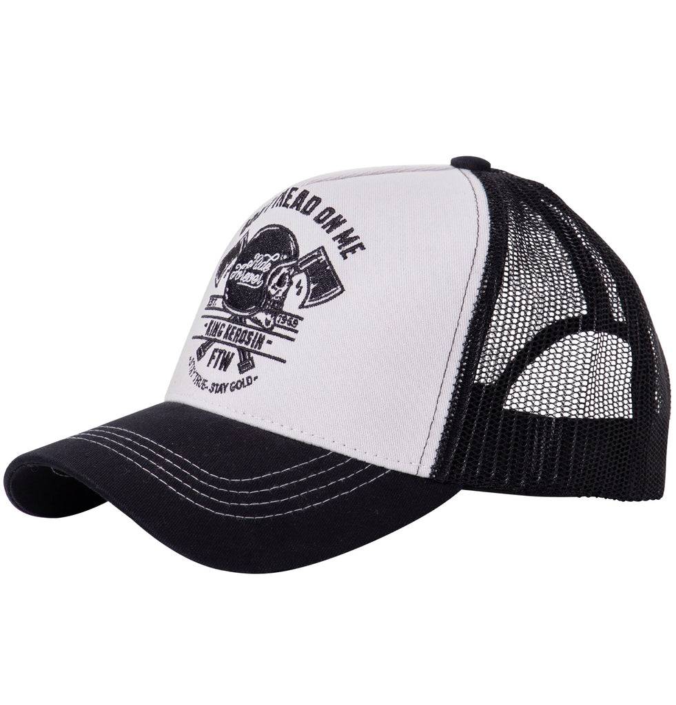 Queen Kerosin Trucker Cap mit Front-Stickerei «Don't Tread On Me» Schlussverkauf