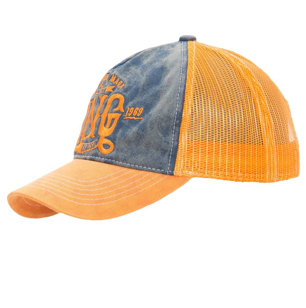 Queen Kerosin Trucker Cap mit Denim Einsatz im Used Look «KING» Blitzverkäufe