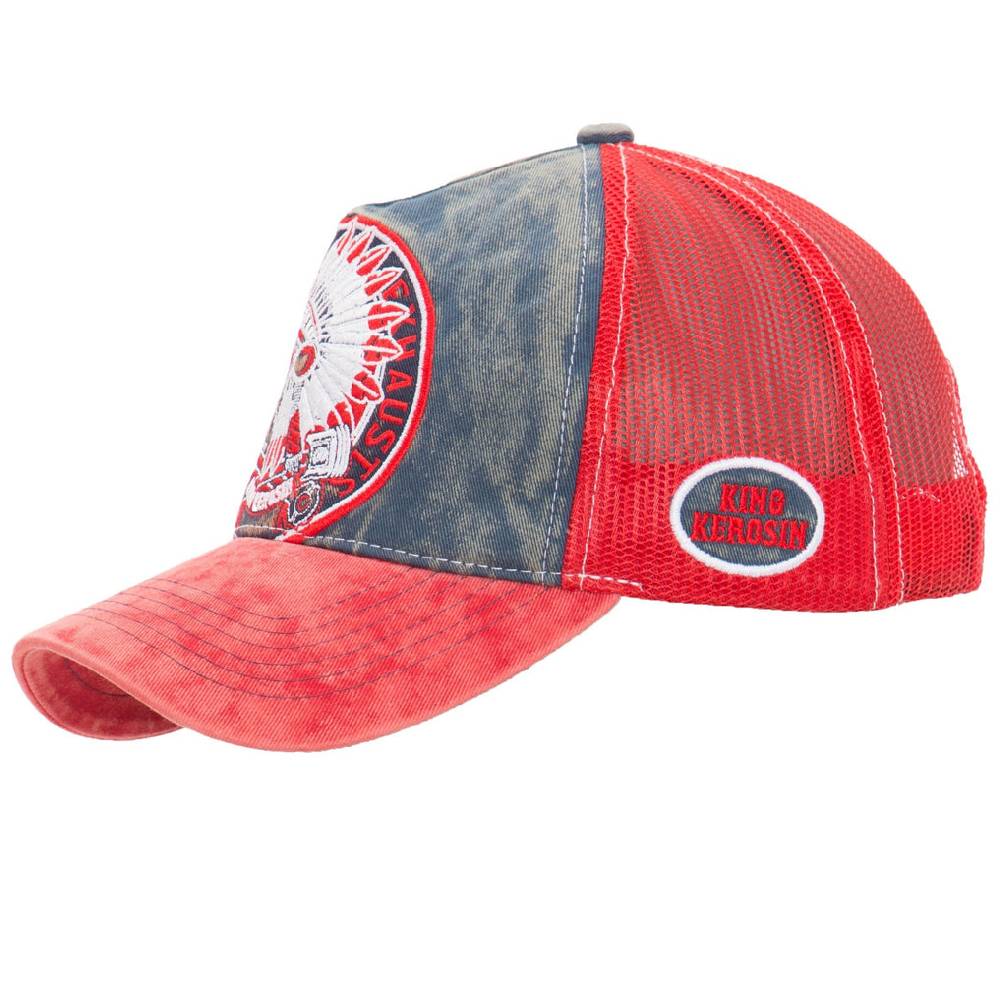 Queen Kerosin Trucker Cap mit Denim Einsatz im Used Look «True Roots» Outlet
