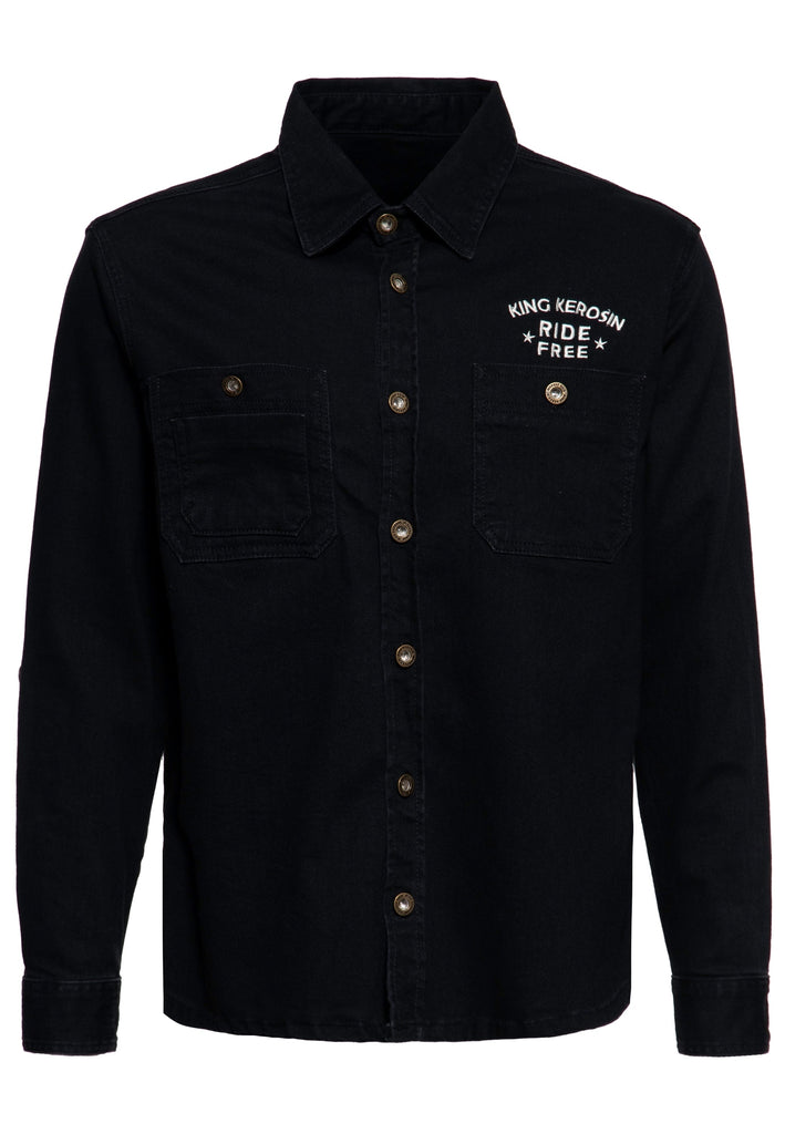 Queen Kerosin Workwear Hemd «Ride Free Live Free» Hotsell