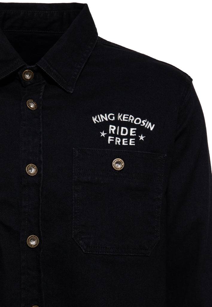 Queen Kerosin Workwear Hemd «Ride Free Live Free» Hotsell