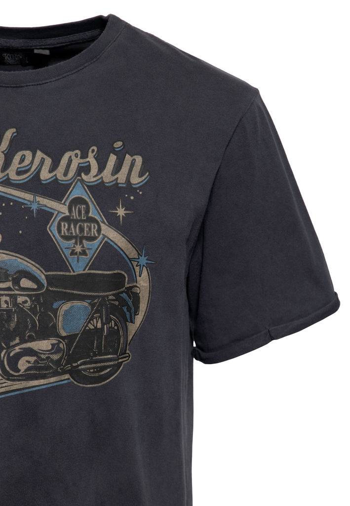 Queen Kerosin Print T-Shirt «Ace Racer» Fabrikverkauf